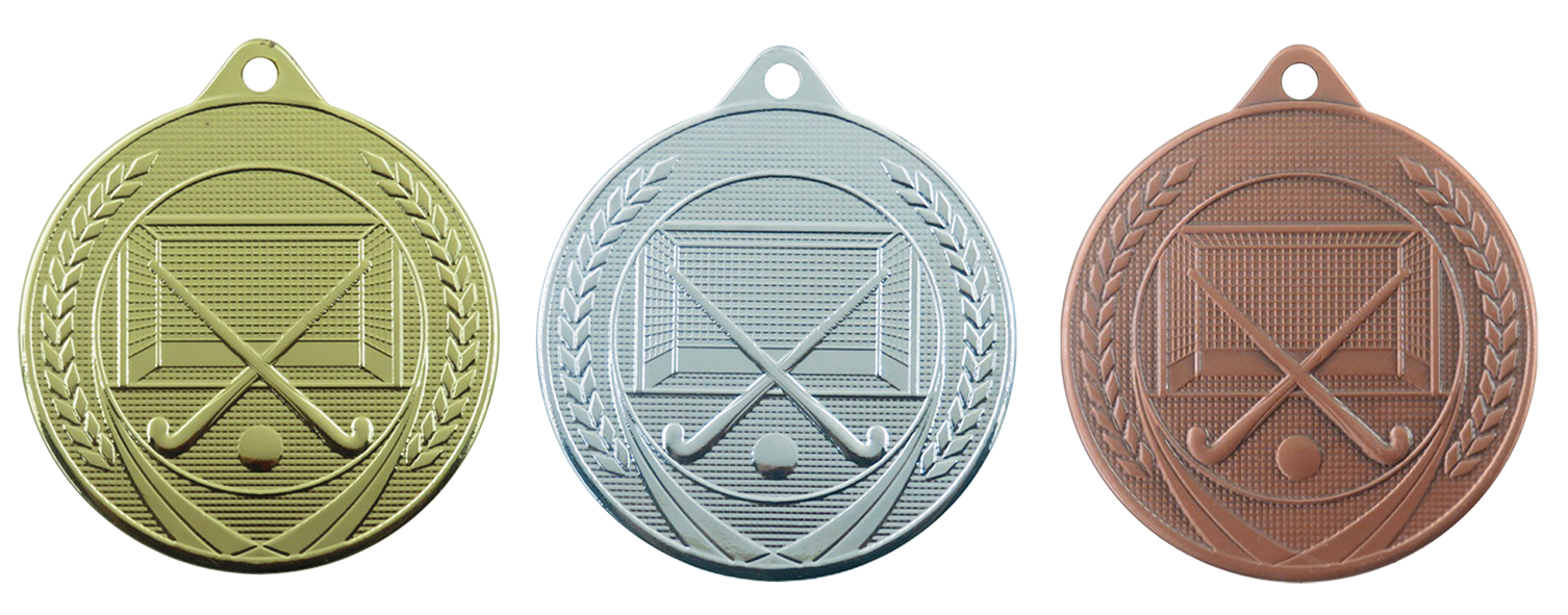 Hockey ME622 Medaille Ø 50 mm goud-zilver-brons Compleet